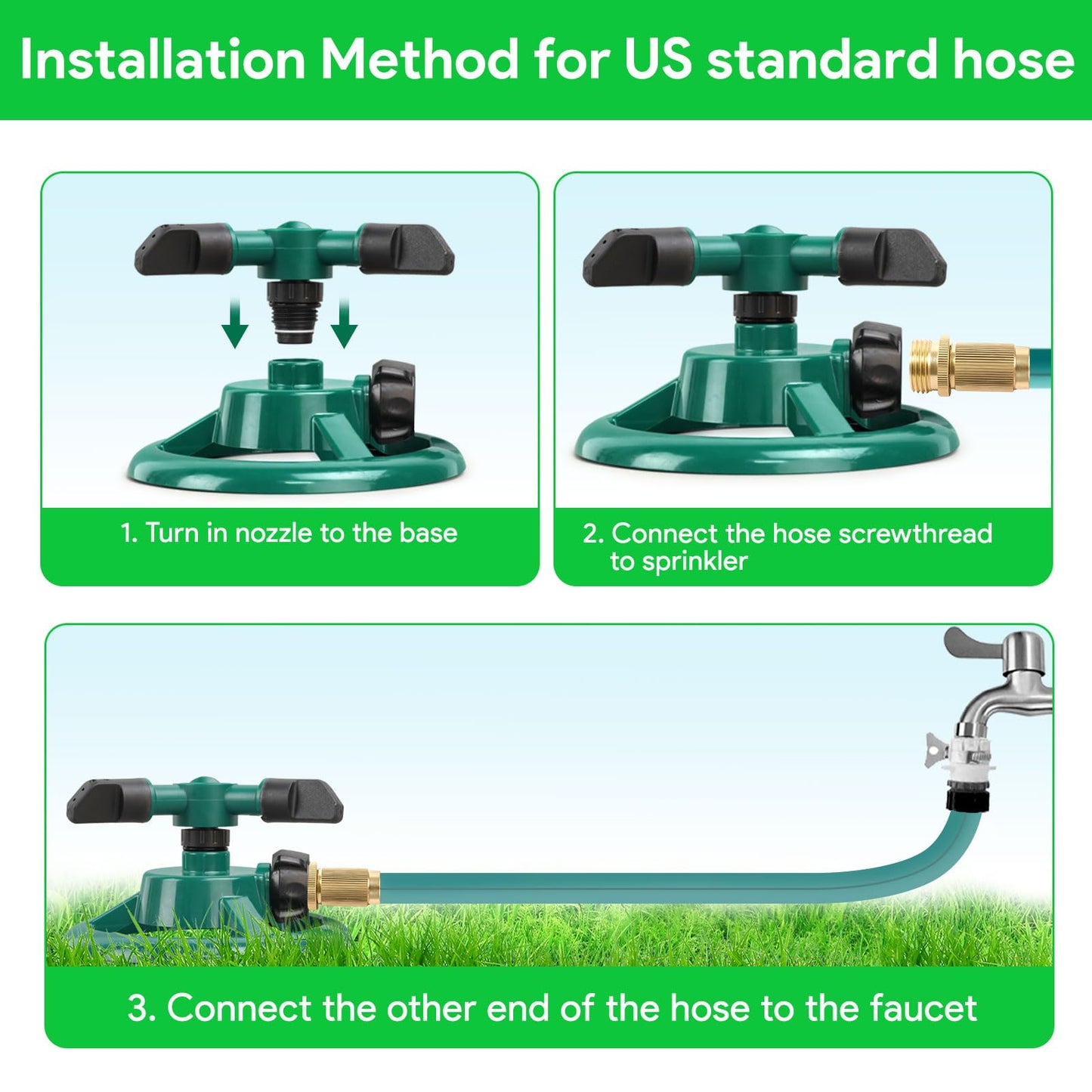 360° Rotating Lawn & Garden Sprinkler, Yard Water Sprinkler for Irrigation and Outdoor Play