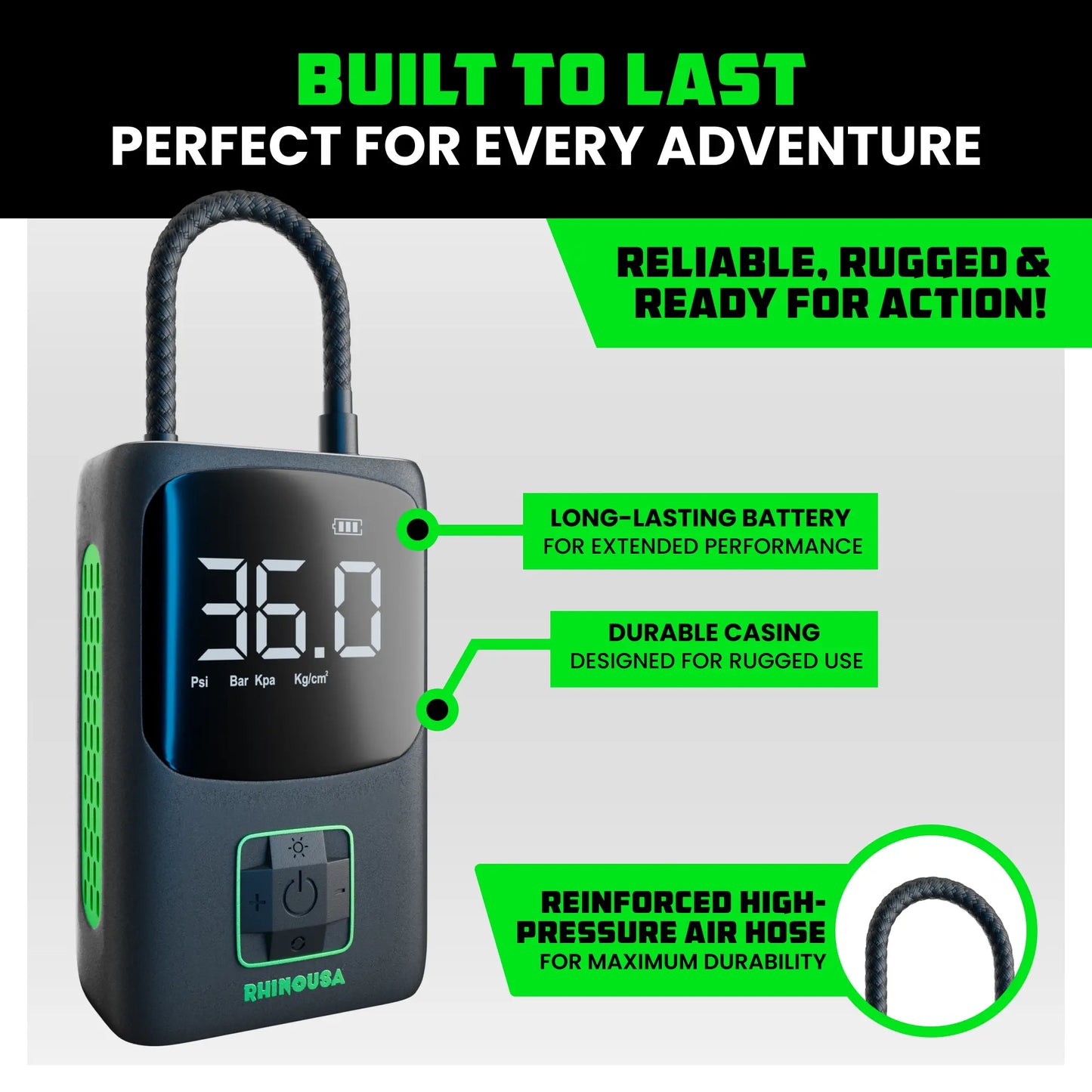 150 PSI Portable Car Tire Inflator Air Compressor with Digital Pressure Gauge
