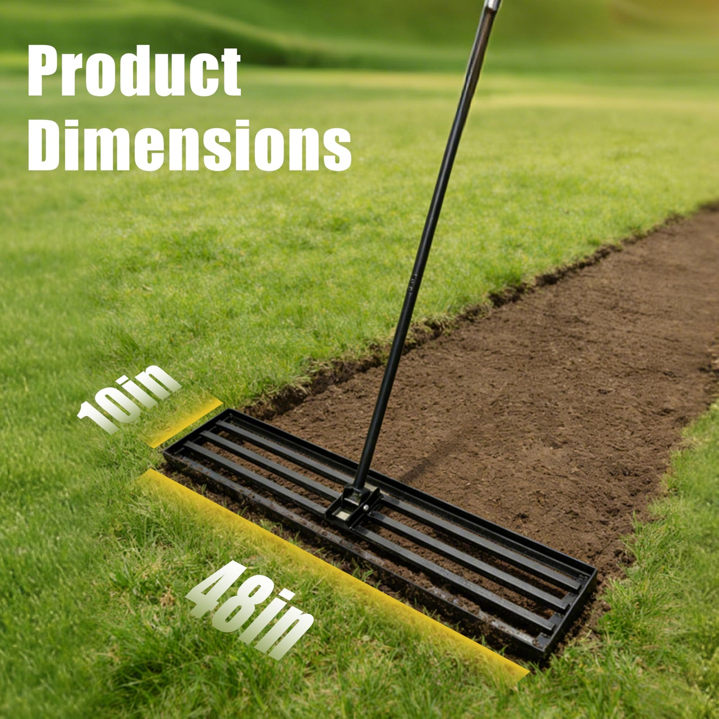 Heavy Duty Lawn Level Rake for Garden Yard Sports Field Soil Sand Leveling