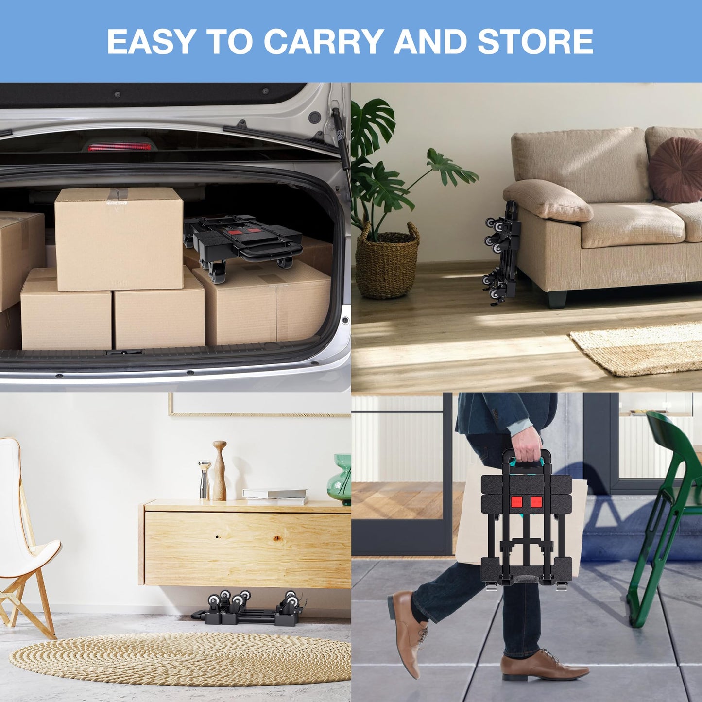 500lbs Folding Hand Truck Portable Luggage Dolly Cart