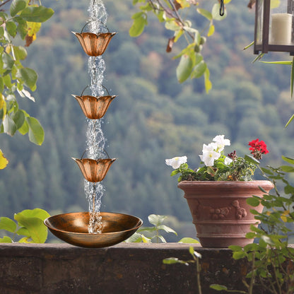 Outdoor Brass Rain Chain Water Feature
