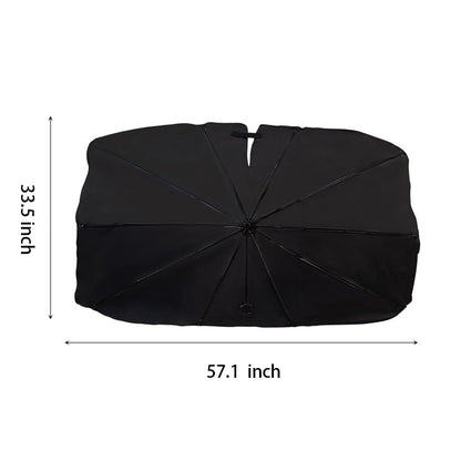 Foldable Windshield Sun Shade Umbrella, UV Block Car Sun Protector with Pull‑Ring