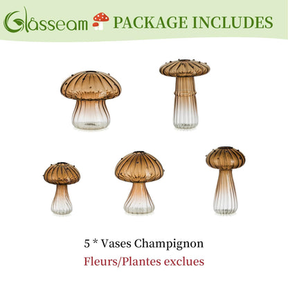 Mushroom Glass Propagation Vase Set