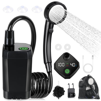 6000mAh IPX7 Waterproof Portable Camping Shower Pump with LED Display