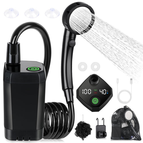 6000mAh IPX7 Waterproof Portable Camping Shower Pump with LED Display