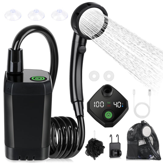 6000mAh IPX7 Waterproof Portable Camping Shower Pump with LED Display