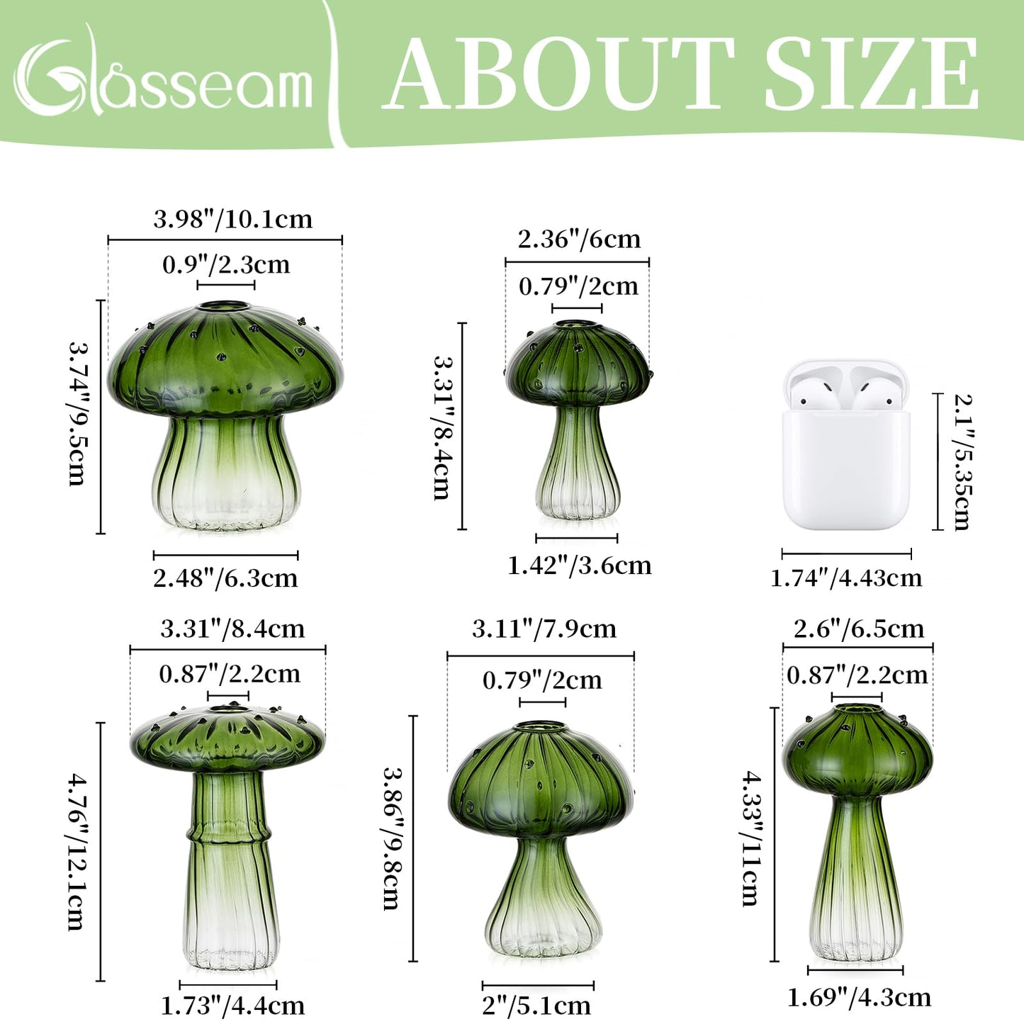 Mushroom Glass Propagation Vase Set