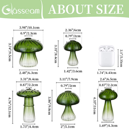 Mushroom Glass Propagation Vase Set