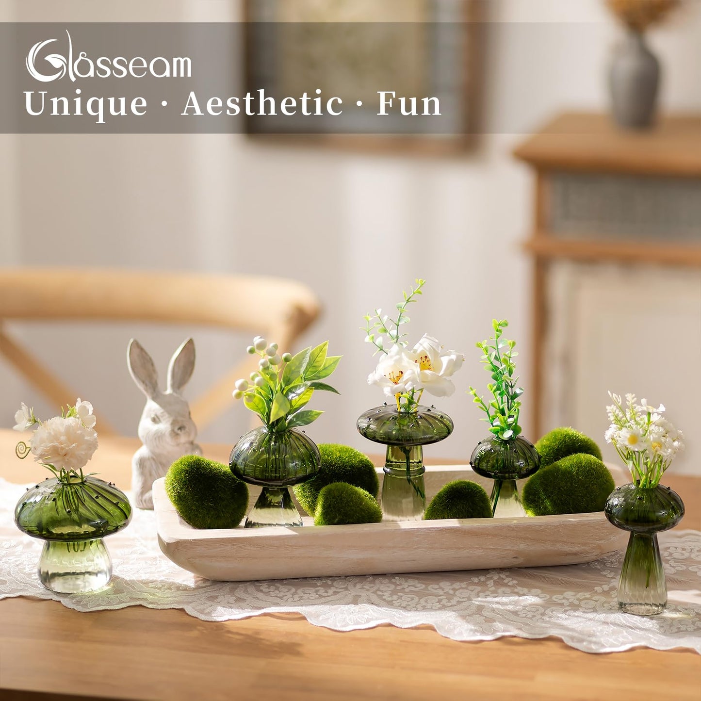 Mushroom Glass Propagation Vase Set