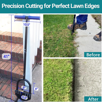 Manual Garden Bed Edger Tool with Wide Footplate, Portable Landscape Edger for Flower Beds and Sidewalk Weeding