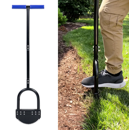 Manual Garden Bed Edger Tool with Wide Footplate, Portable Landscape Edger for Flower Beds and Sidewalk Weeding