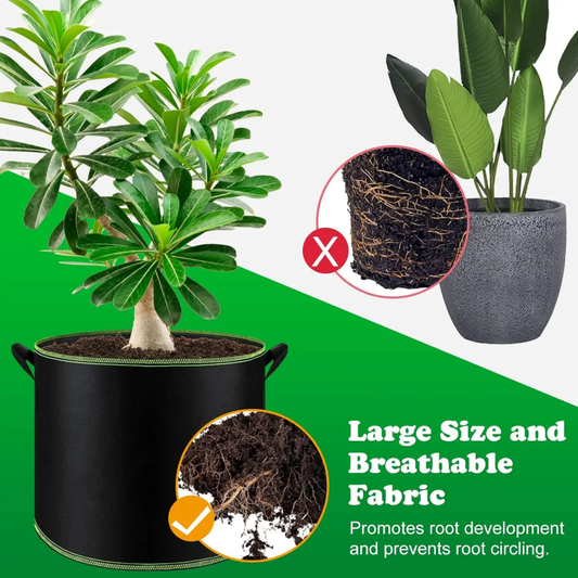 10 Gallon Thickened Fabric Grow Bags with Handles, 16"x12.5" Portable Garden Planters for Plants