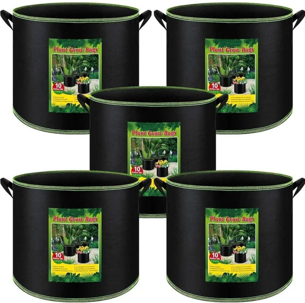 10 Gallon Thickened Fabric Grow Bags with Handles, 16"x12.5" Portable Garden Planters for Plants