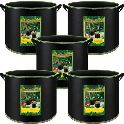 10 Gallon Thickened Fabric Grow Bags with Handles, 16"x12.5" Portable Garden Planters for Plants