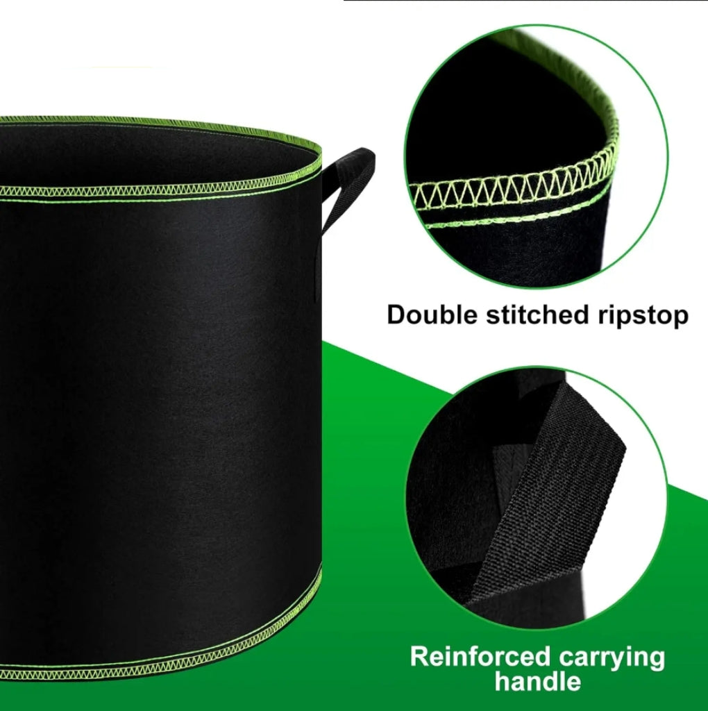 10 Gallon Thickened Fabric Grow Bags with Handles, 16"x12.5" Portable Garden Planters for Plants