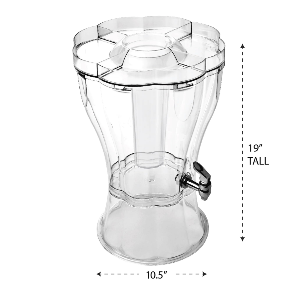 3.5 Gallon Shatterproof Tritan Beverage Dispenser with Ice Cone & Party Storage Lid