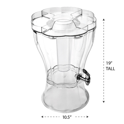 3.5 Gallon Shatterproof Tritan Beverage Dispenser with Ice Cone & Party Storage Lid