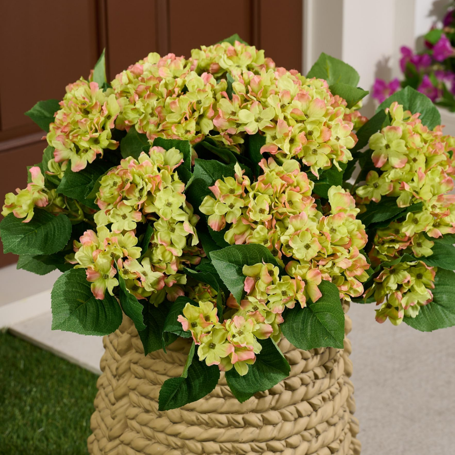 Indoor & Outdoor Hydrangea Urn Filler, Artificial Hydrangea Planter Fill Decor for Home Patio Garden