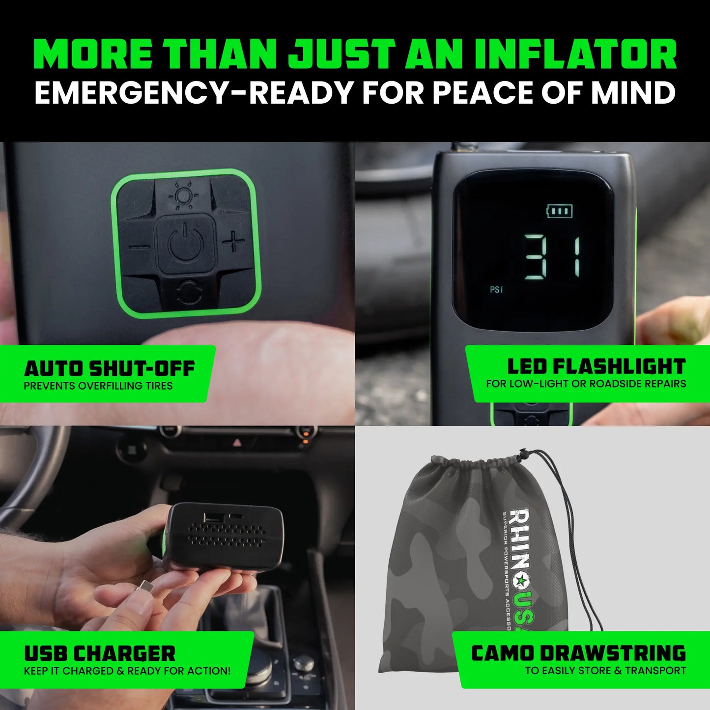 150 PSI Portable Car Tire Inflator Air Compressor with Digital Pressure Gauge