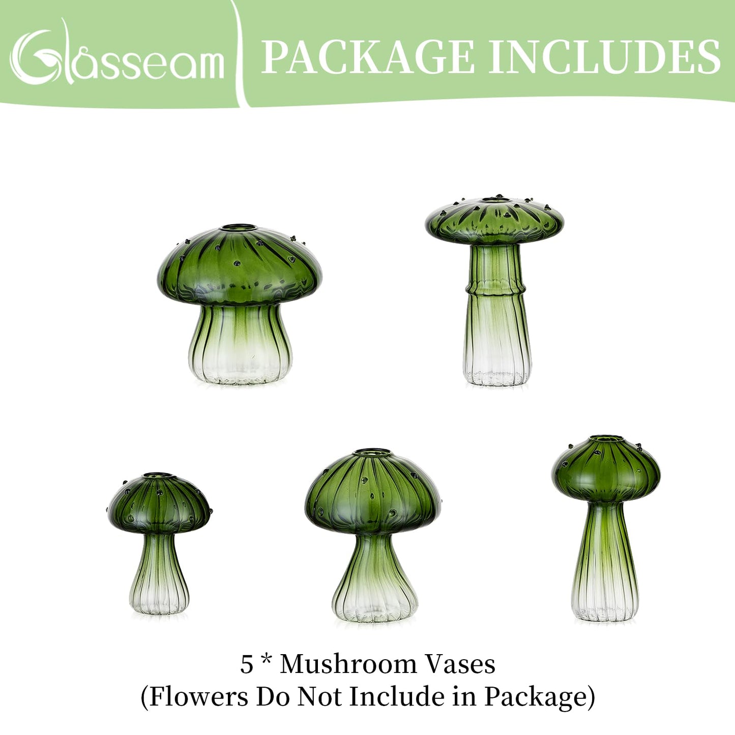 Mushroom Glass Propagation Vase Set