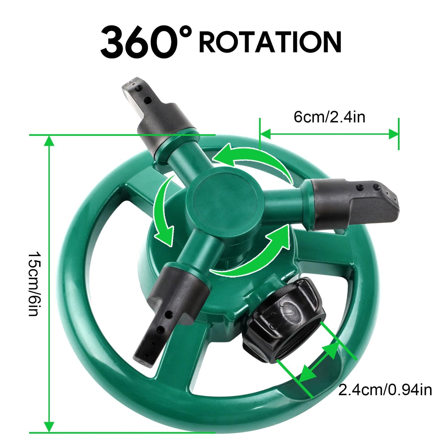 360° Rotating Lawn & Garden Sprinkler, Yard Water Sprinkler for Irrigation and Outdoor Play