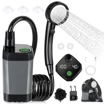 6000mAh IPX7 Waterproof Portable Camping Shower Pump with LED Display
