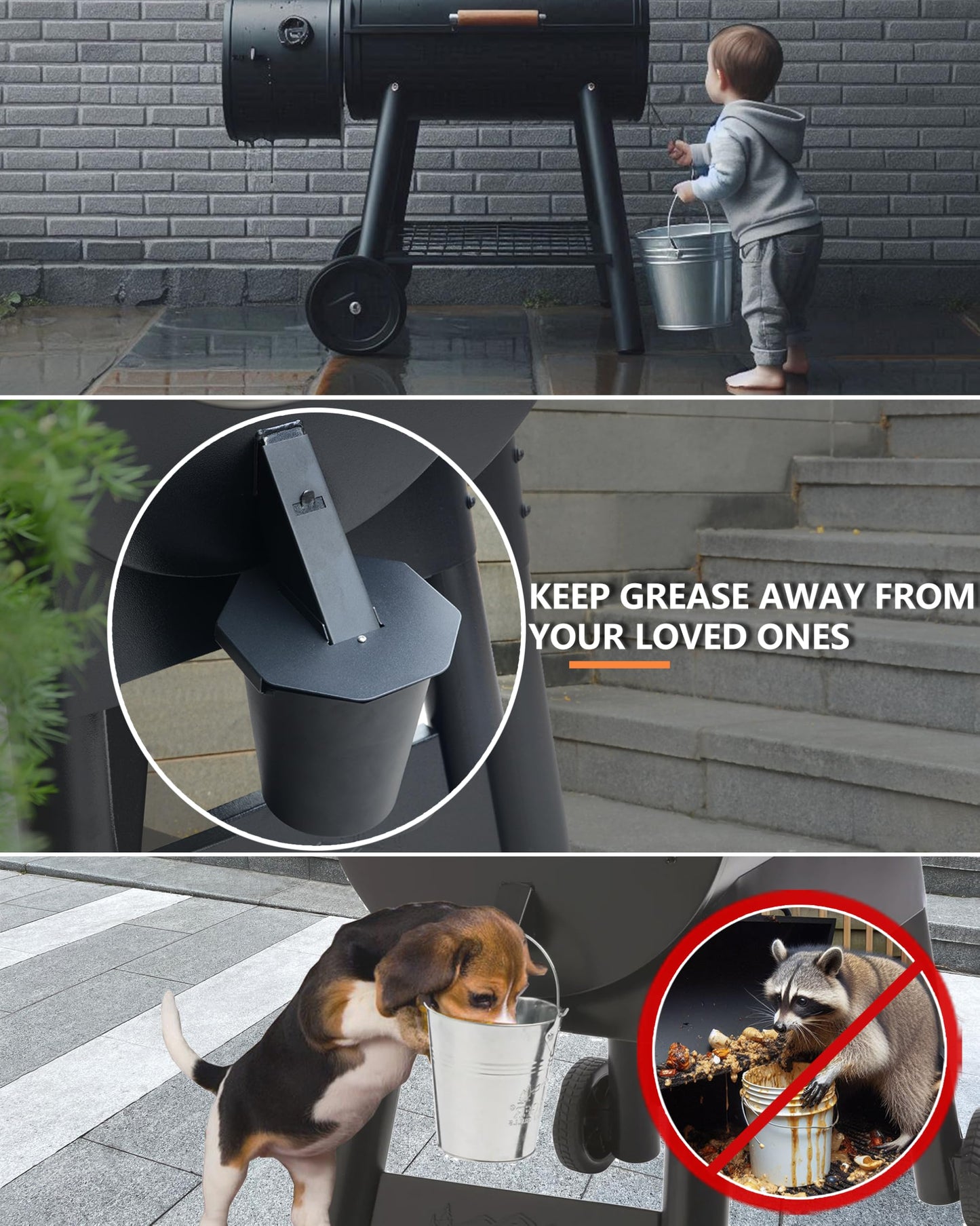 Stable Pellet Smoker Grease Bucket