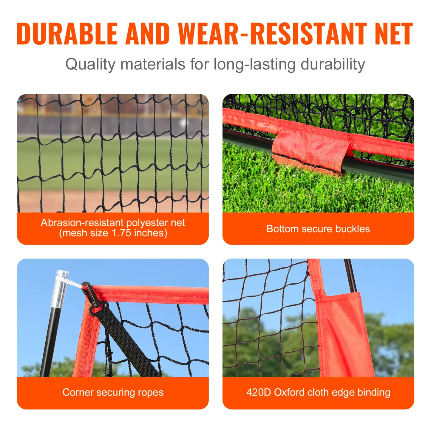 7x7ft Portable Baseball Softball Training Net Full Practice Kit