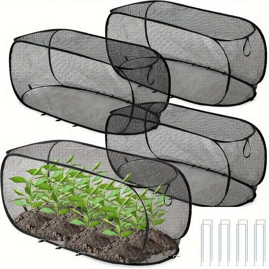 Reusable Pop‑Up Insect‑Proof Plant Protector, Mesh Garden Netting with Stakes