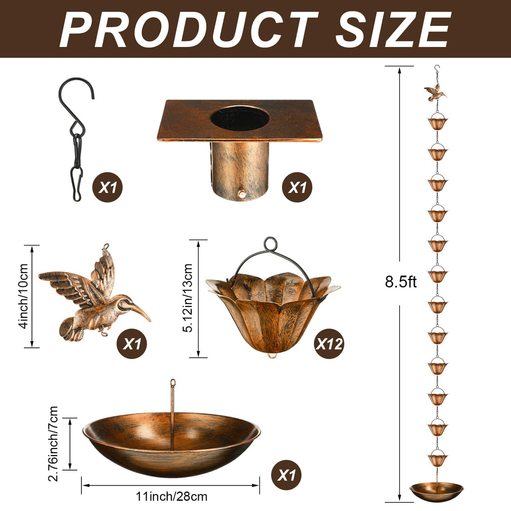 Outdoor Brass Rain Chain Water Feature