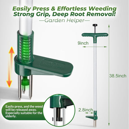Long Handle Stand Up Weed Puller, 3-Claw Garden Root Weeding Tool