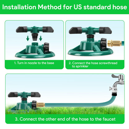 360° Rotating Lawn & Garden Sprinkler, Yard Water Sprinkler for Irrigation and Outdoor Play