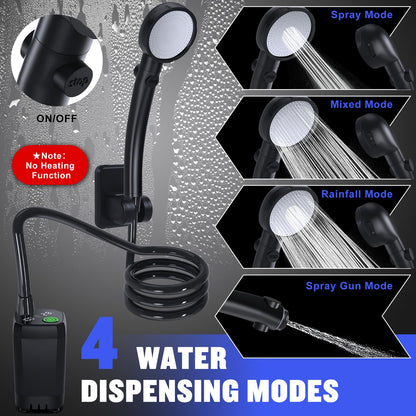 6000mAh IPX7 Waterproof Portable Camping Shower Pump with LED Display