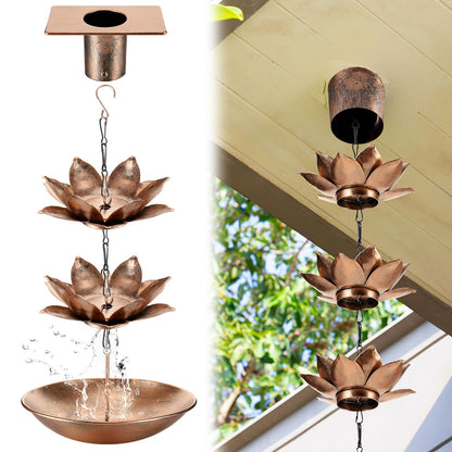 Outdoor Brass Rain Chain Water Feature