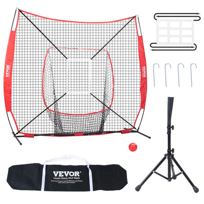 7x7ft Portable Baseball Softball Training Net Full Practice Kit