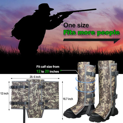 Adjustable Snake Proof Gaiters, Unisex Anti-Snake Bite Leg Guards for Hunting Hiking