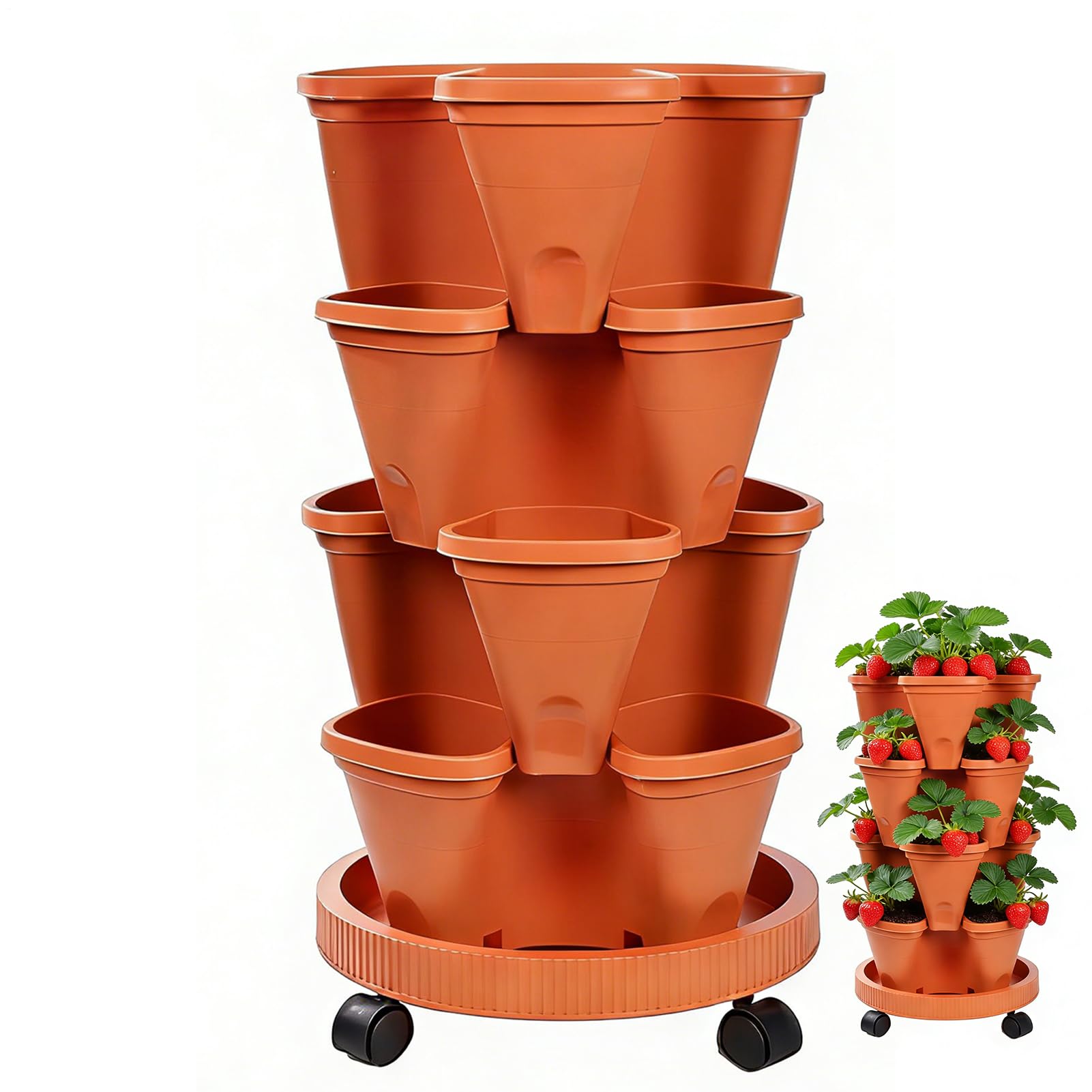 Stackable Vertical Planter with Wheels