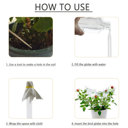 Glass Bird Plant Waterer