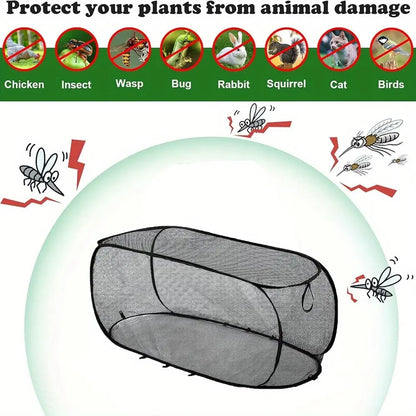 Reusable Pop‑Up Insect‑Proof Plant Protector, Mesh Garden Netting with Stakes