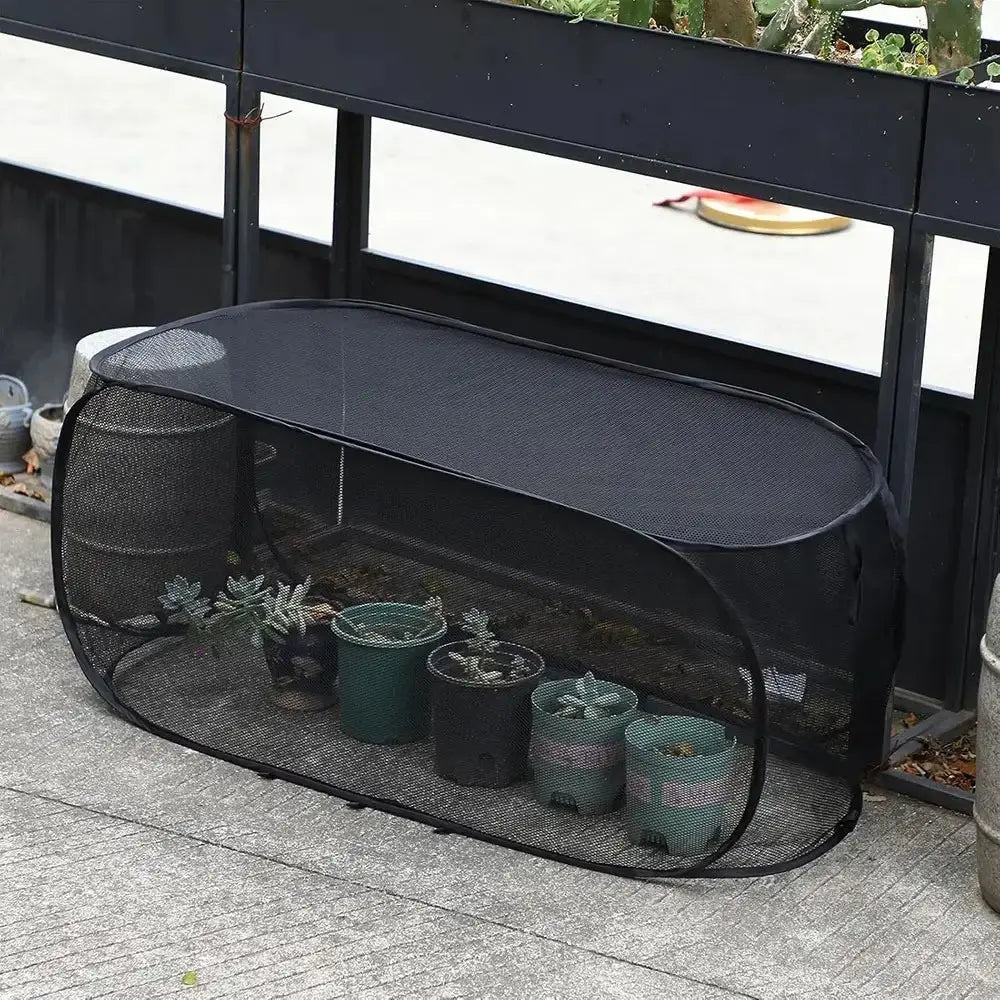 Reusable Pop‑Up Insect‑Proof Plant Protector, Mesh Garden Netting with Stakes
