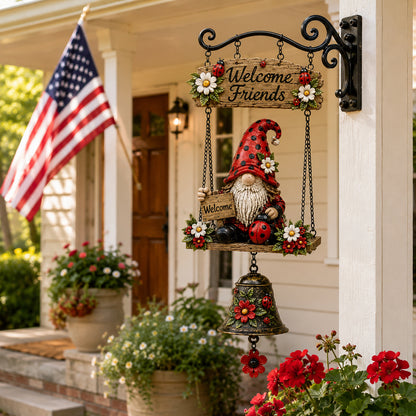 Garden Hanging Welcome Sign With Bell