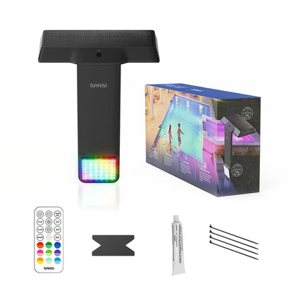 IP68 Waterproof Solar RGB Pool Light, Magnetic Underwater Light with Remote