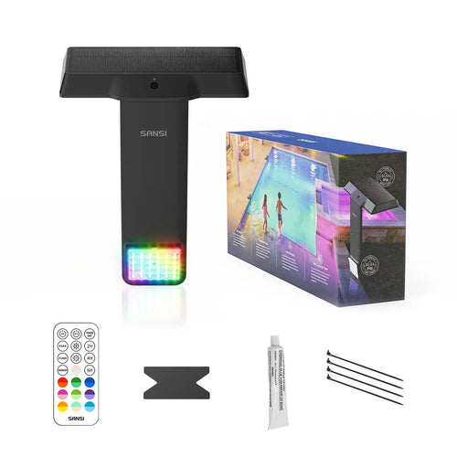 IP68 Waterproof Solar RGB Pool Light, Magnetic Underwater Light with Remote