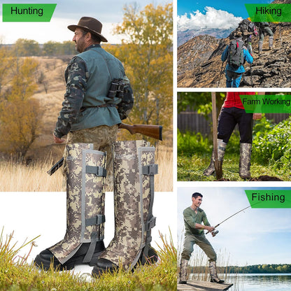 Adjustable Snake Proof Gaiters, Unisex Anti-Snake Bite Leg Guards for Hunting Hiking