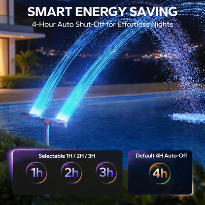 Solar Pool Fountain with Auto Lights & Remote, Dual Adjustable Spray for All Pool Types