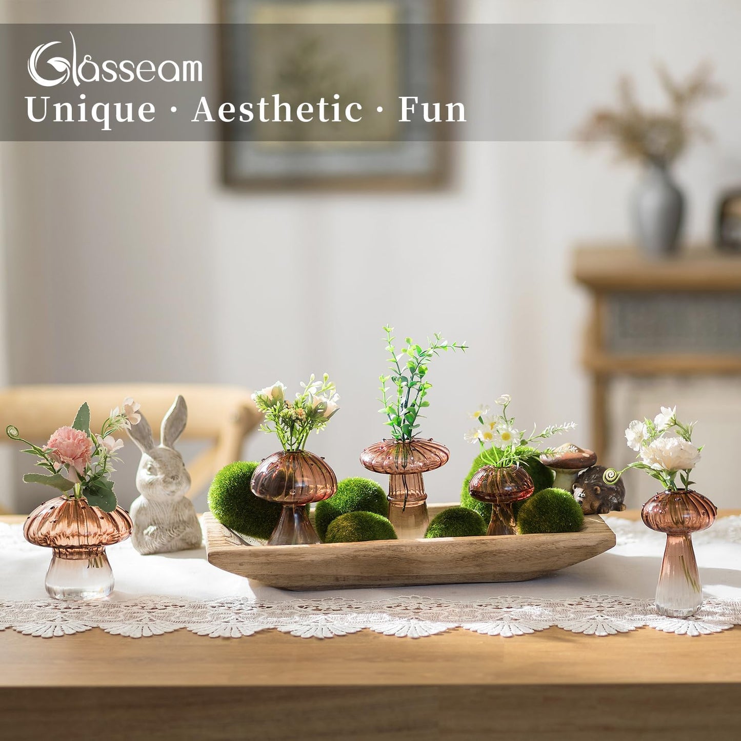 Mushroom Glass Propagation Vase Set