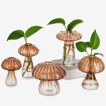 Mushroom Glass Propagation Vase Set