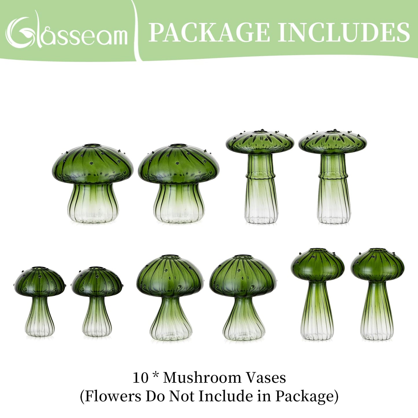 Mushroom Glass Propagation Vase Set