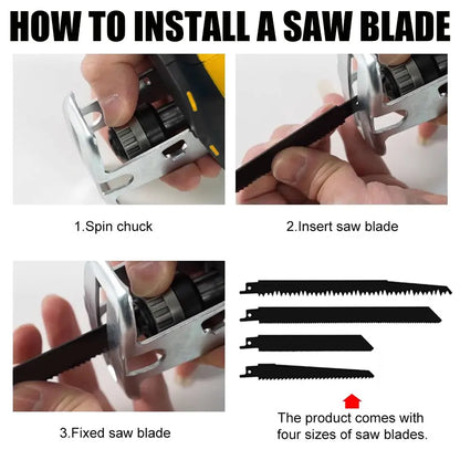 Cordless Reciprocating Saw for Wood & PVC Cutting