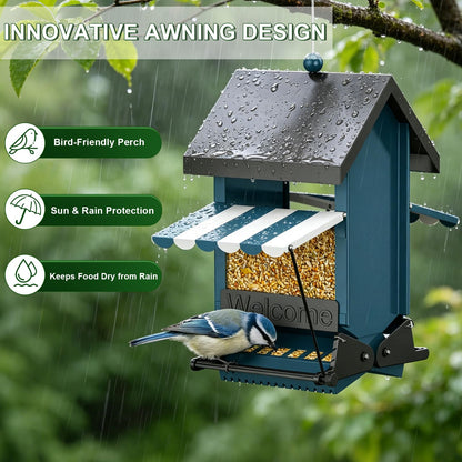 5LB Squirrel Proof Hanging Wild Bird Feeder, Heavy Duty Metal Outdoor Bird Feeder